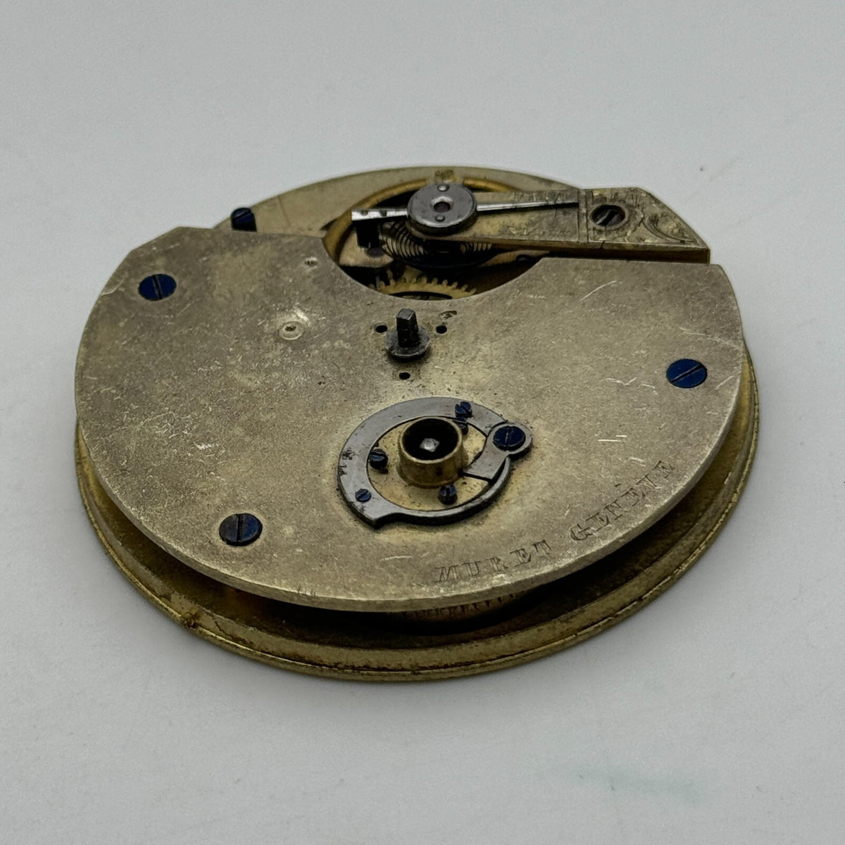 Antique Pocket Watch Movement Key Wound Muret Geneve Parts Repair Spares 47.6mm