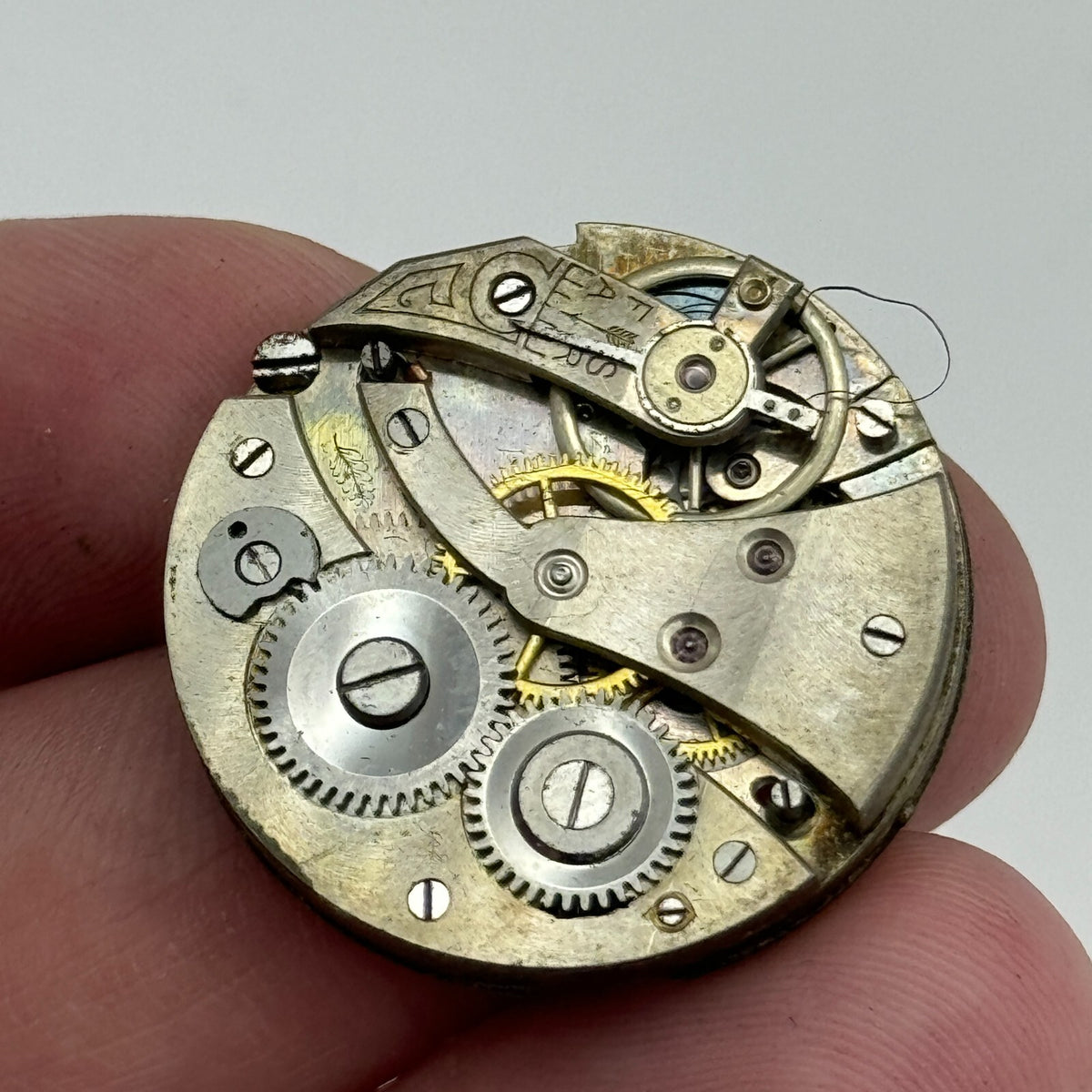 Unidentified Leaf Mark Watch Movement - Men's - For Parts / Repair - 28mm