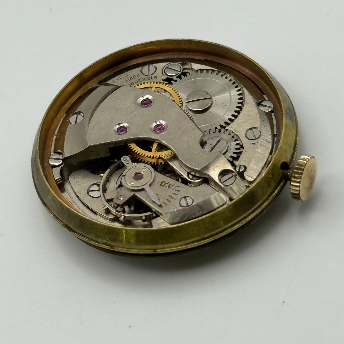 FHF 25 Watch Movement - Trebex 15 Jewels - Running - For Parts / Repair - 23.6mm