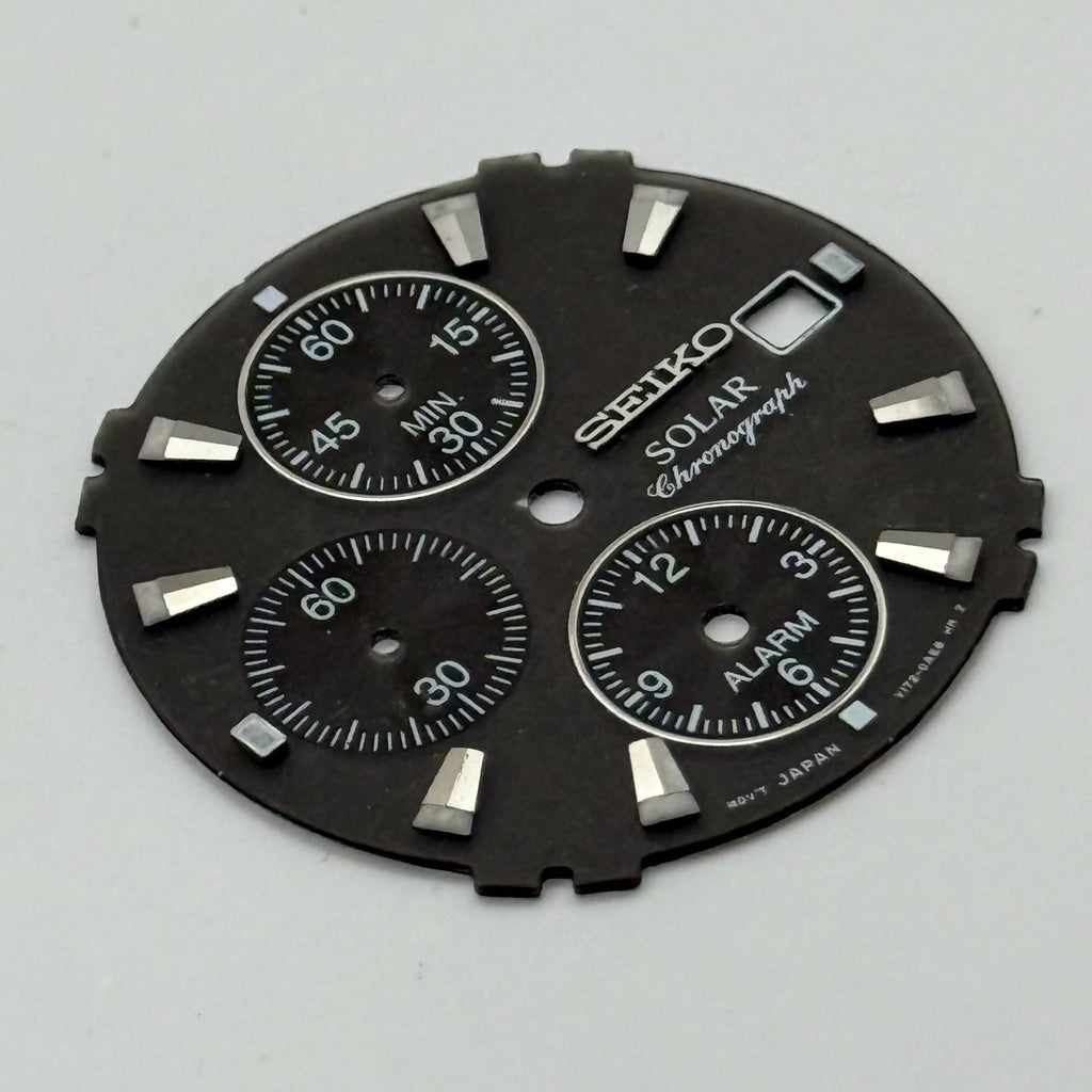 Seiko VI72-0AE8 Watch Dial Solar Chronograph Alarm Spare Parts Repair 28.1mm