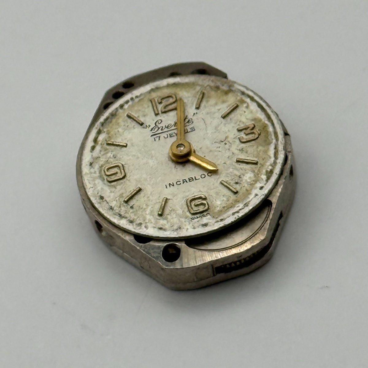 FHF 69 Watch Movement Everite 17 Jewels Swiss Manual Wind Parts Repair 15.3mm
