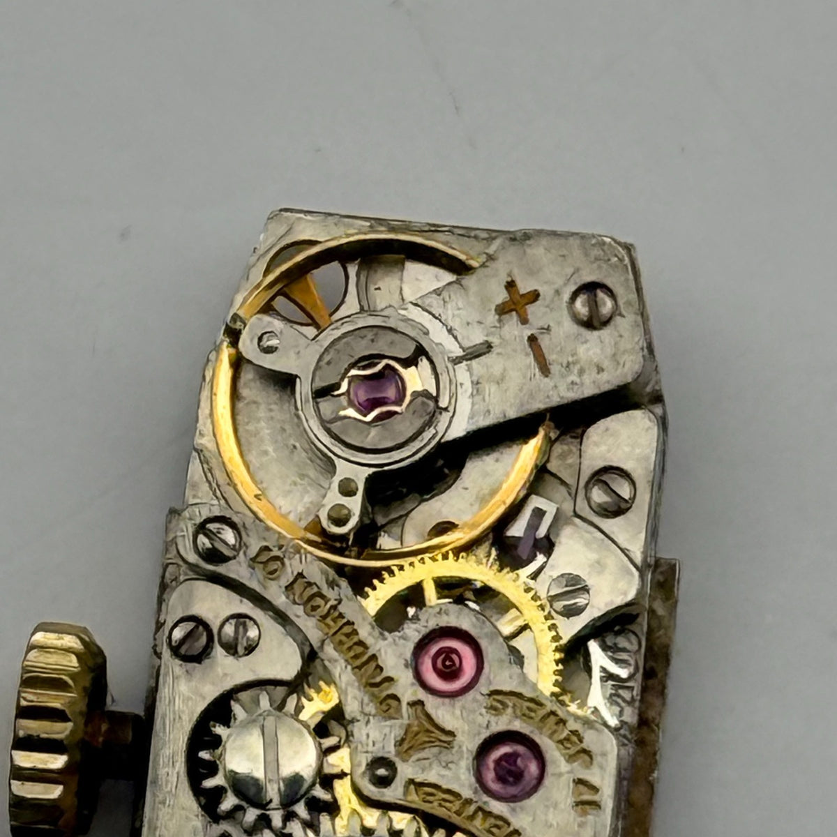 FHF 59-21 Watch Movement Delvina Swiss 17 Jewels Manual Wind Parts Repair 9mm