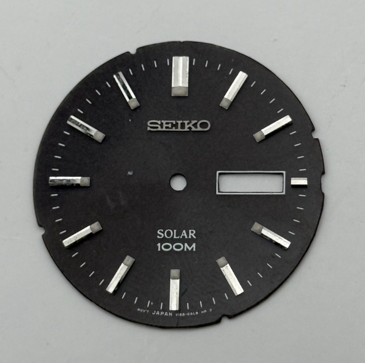 Seiko V158-0AL8 Watch Dial Solar 100M Black Japan Spare Parts Repair 32.2mm