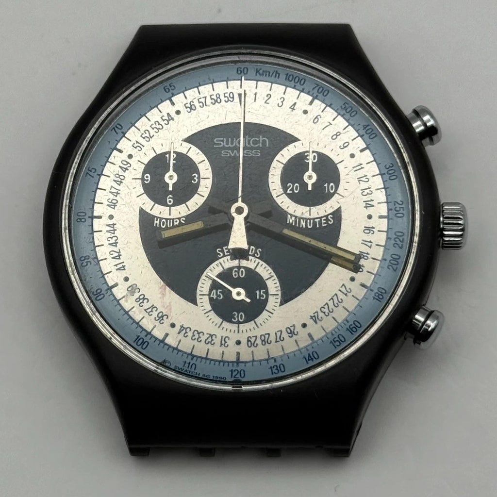 Vintage Swatch Chrono Watch SCN102 Silver Star 1990 ETA Quartz Swiss 40mm Parts 