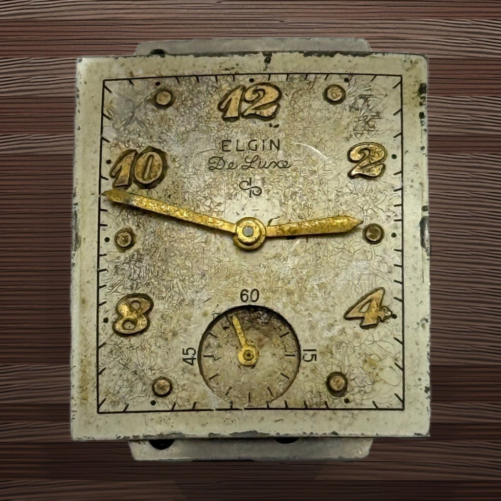 624 Model 2 American Watch Movement Elgin De Luxe 1950 Vintage for Parts 15/0s