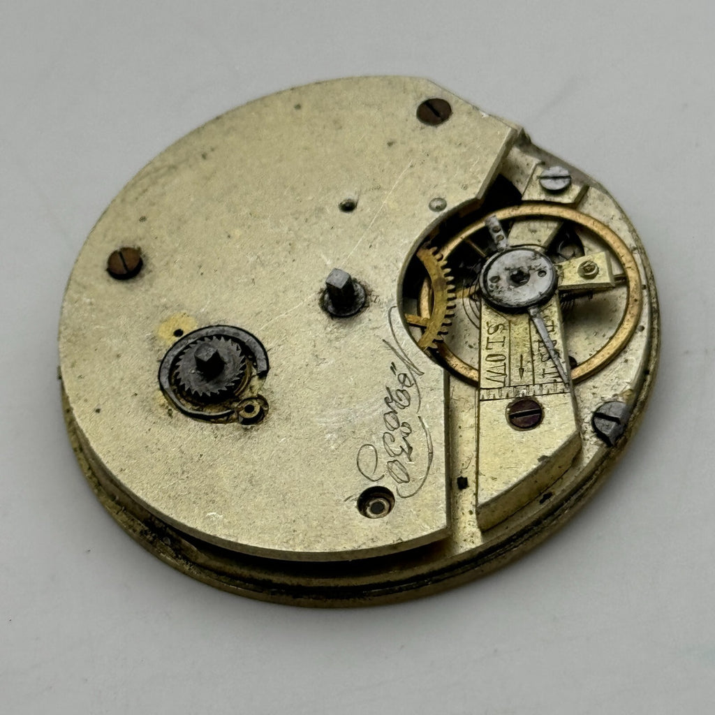 Antique Pocket Watch Movement Key Wound Parts Repair Spares 45.5mm