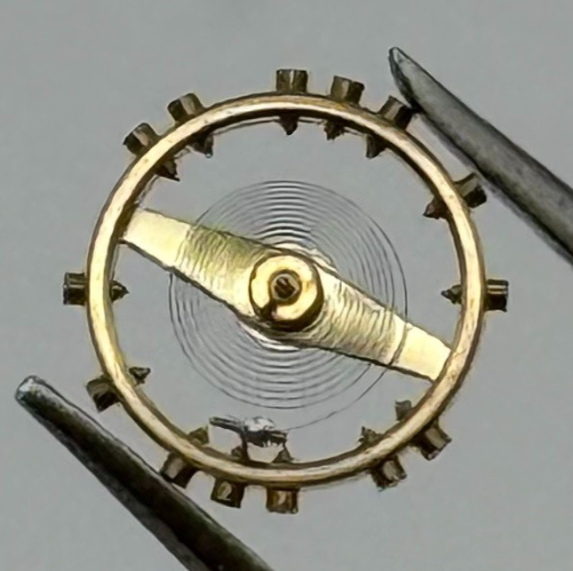 FHF 159 Balance Wheel Complete And Spring 3-10’’’ 190 M Watch Movement Parts NOS