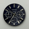 Seiko 6T63-00D8 Watch Dial Chronograph 100M Black Spare Parts Repair 30.4mm