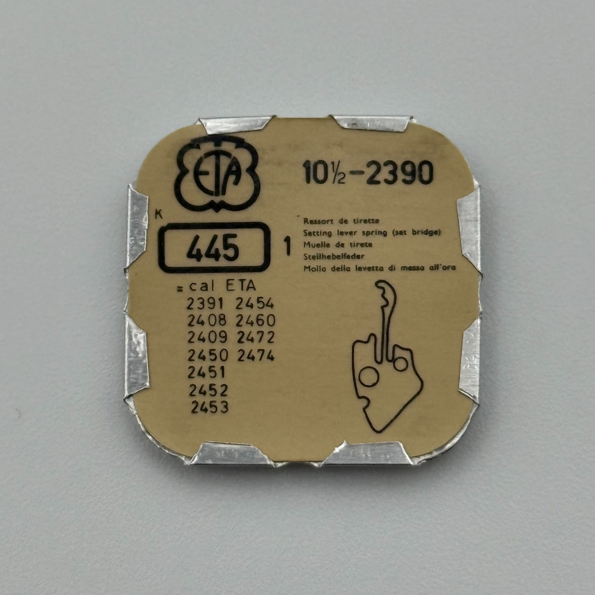 ETA 2390 Setting Lever Spring - 10 1/2 - 445 - New Old Stock - Watch Parts