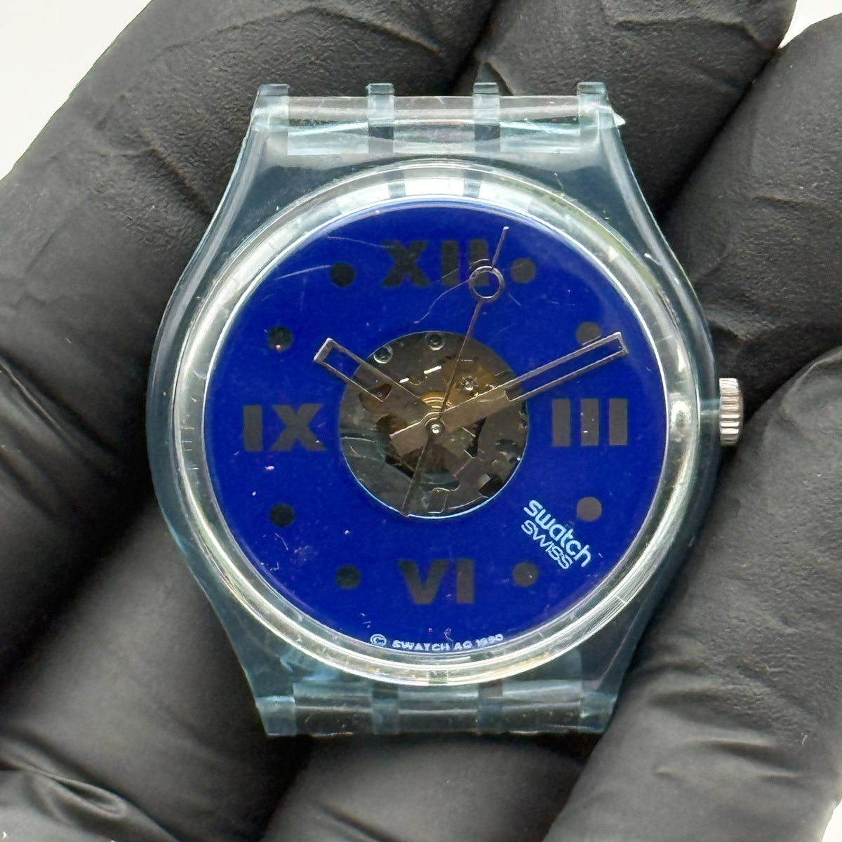 Vintage Swatch Gent Flex Watch GN110 Saphire Shade 1990 ETA Quartz 35mm Parts 