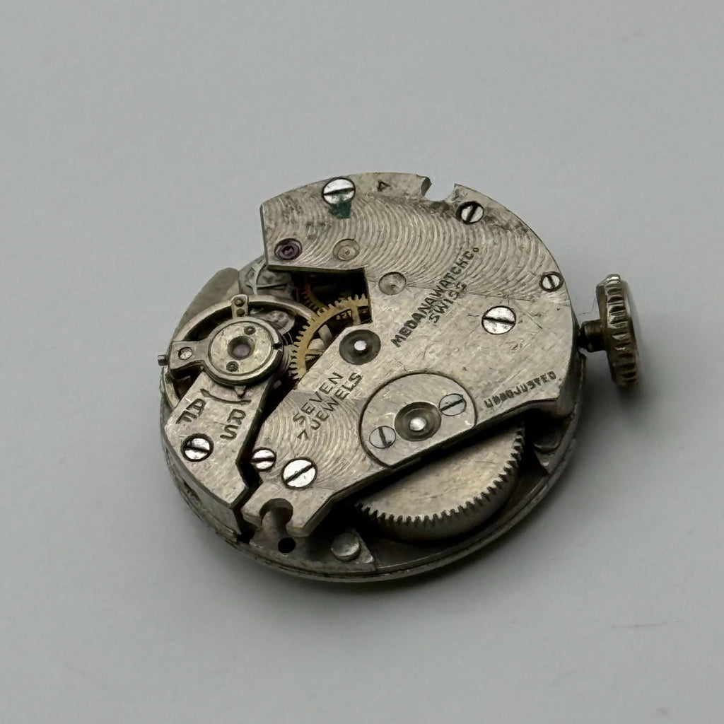 MST 391 Watch Movement Medana 7 Jewels Swiss Manual Wind Parts Repair 19.6mm