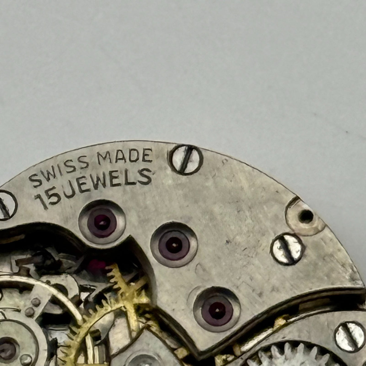 Unidentified Watch Movement Swan 15 Jewels Swiss Manual Wind Parts Repair 19.7mm