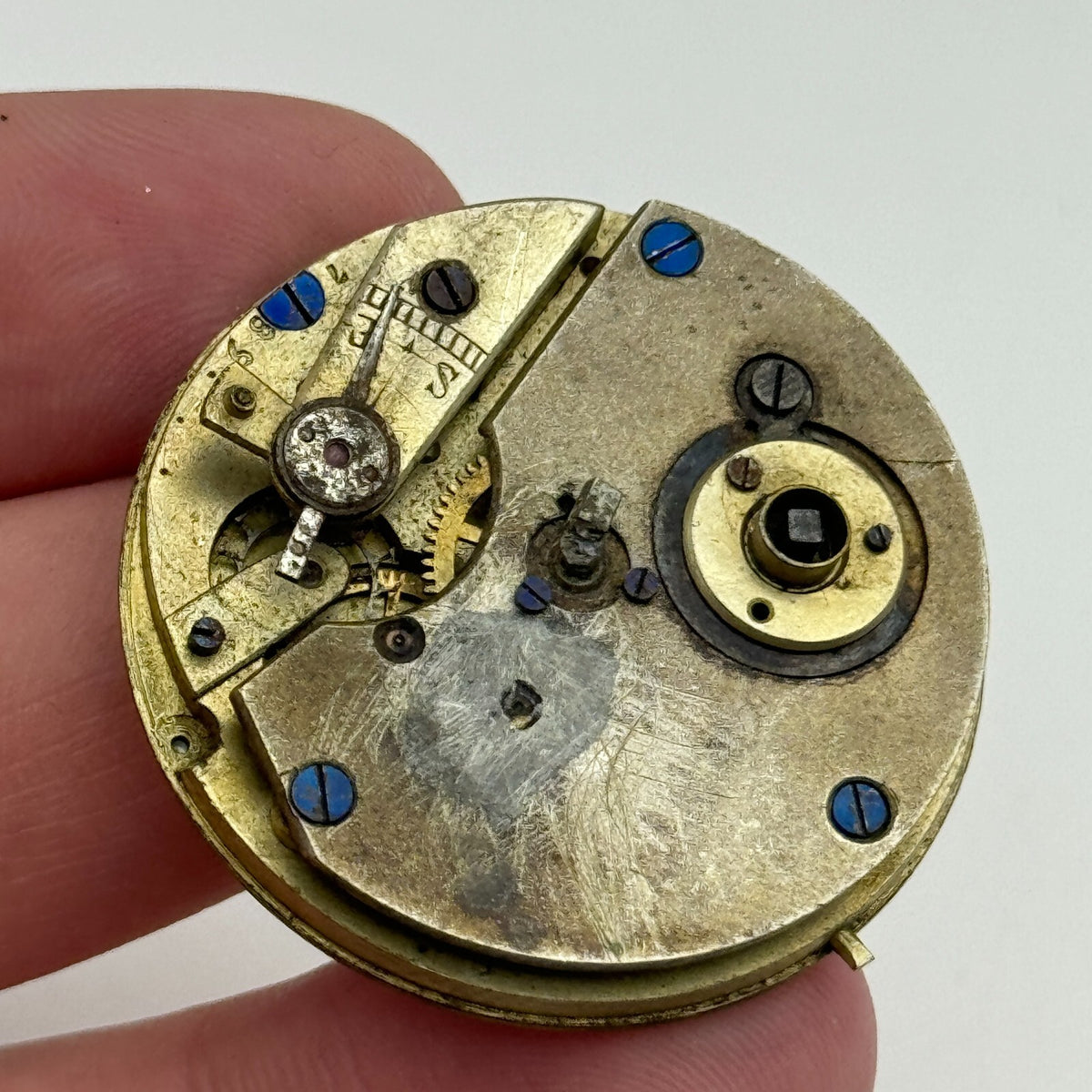 Antique Pocket Watch Movement Key Wound Parts Repair Spares 36.2mm