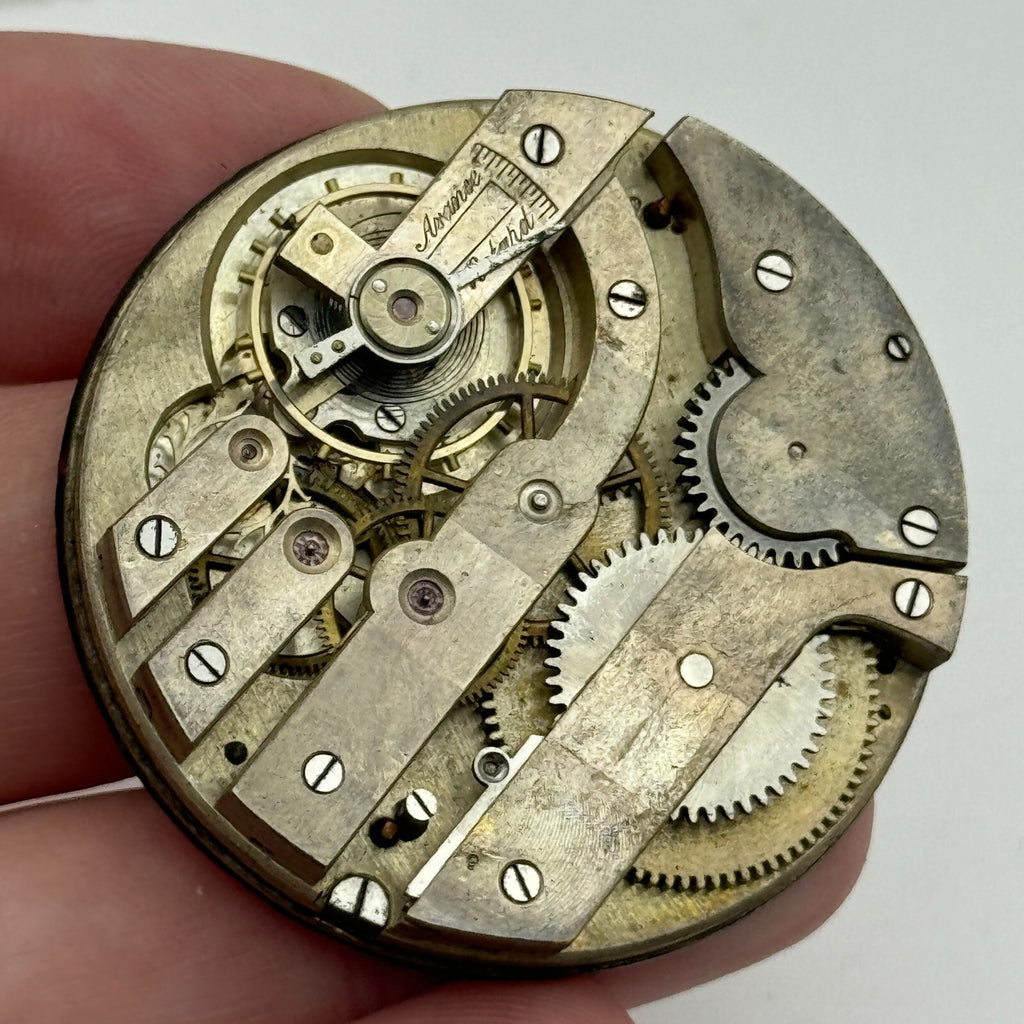 Unidentified Open Face Swiss Balance Ok Pocket Watch Movement Parts 42.5mm