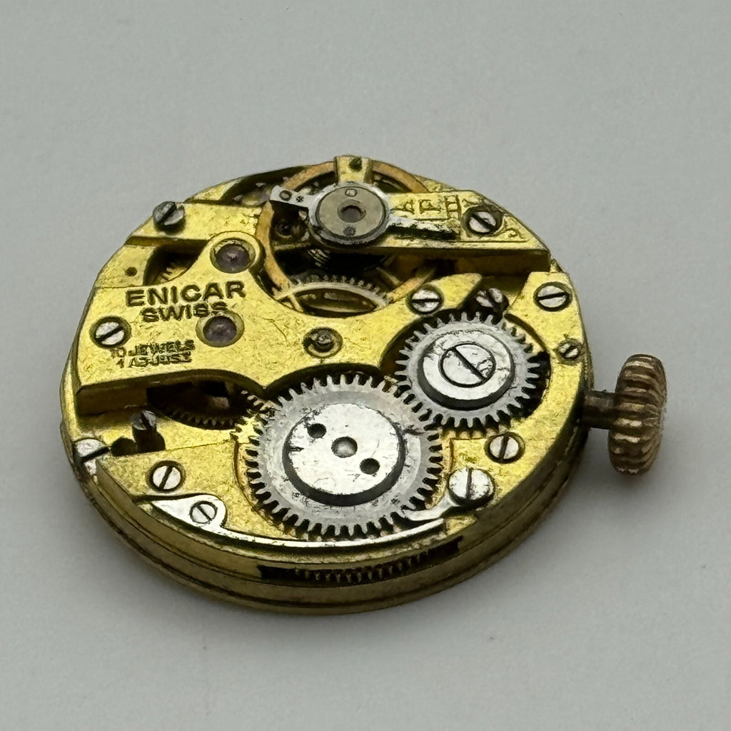 Enicar Trench Watch Movement - Rare Antique - For Parts / Repair - 23.6mm
