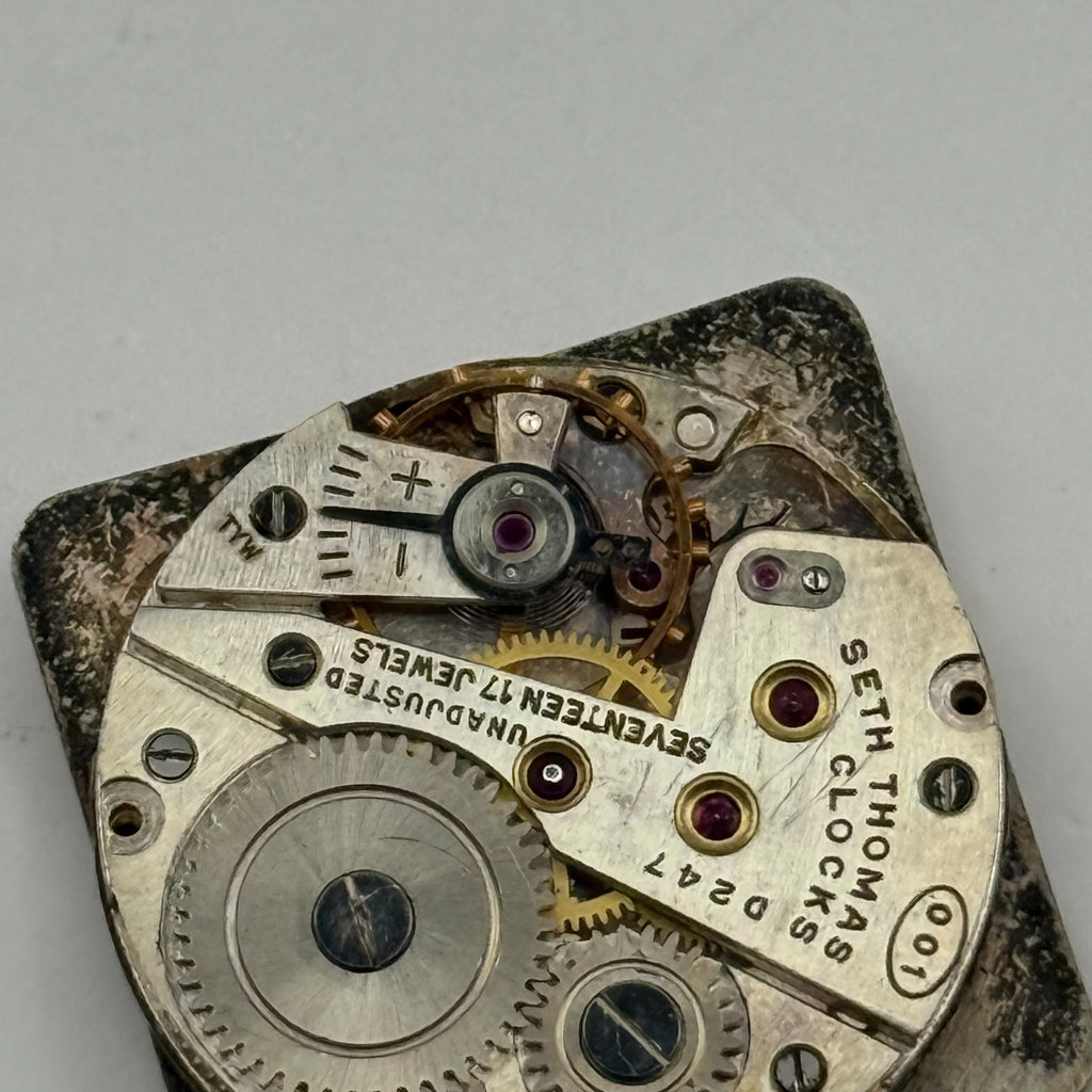 Seth Thomas 001 Watch Movement D247 Running RARE Manual Wind Parts 23.6mm