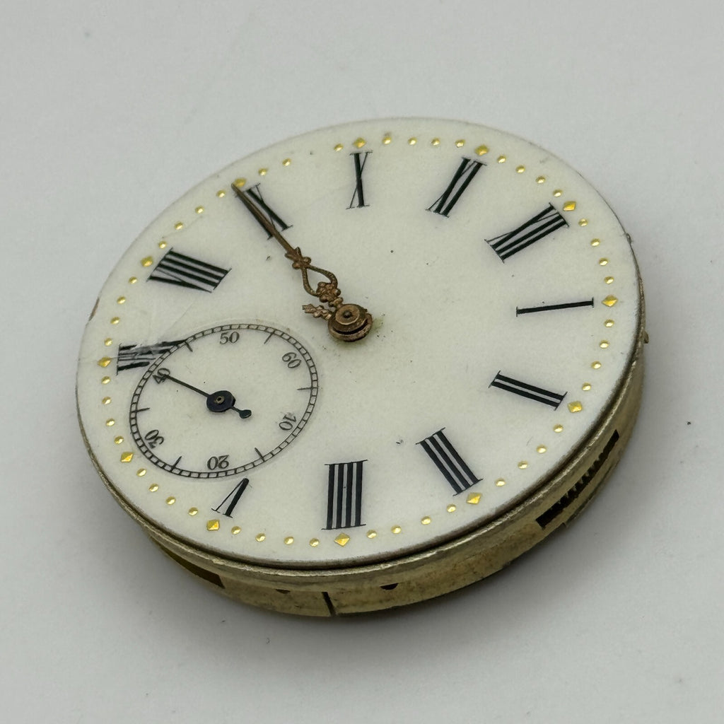 Open Face Cyrus GT Antique Pocket Watch Movement - For Parts / Repair - 40.9mm