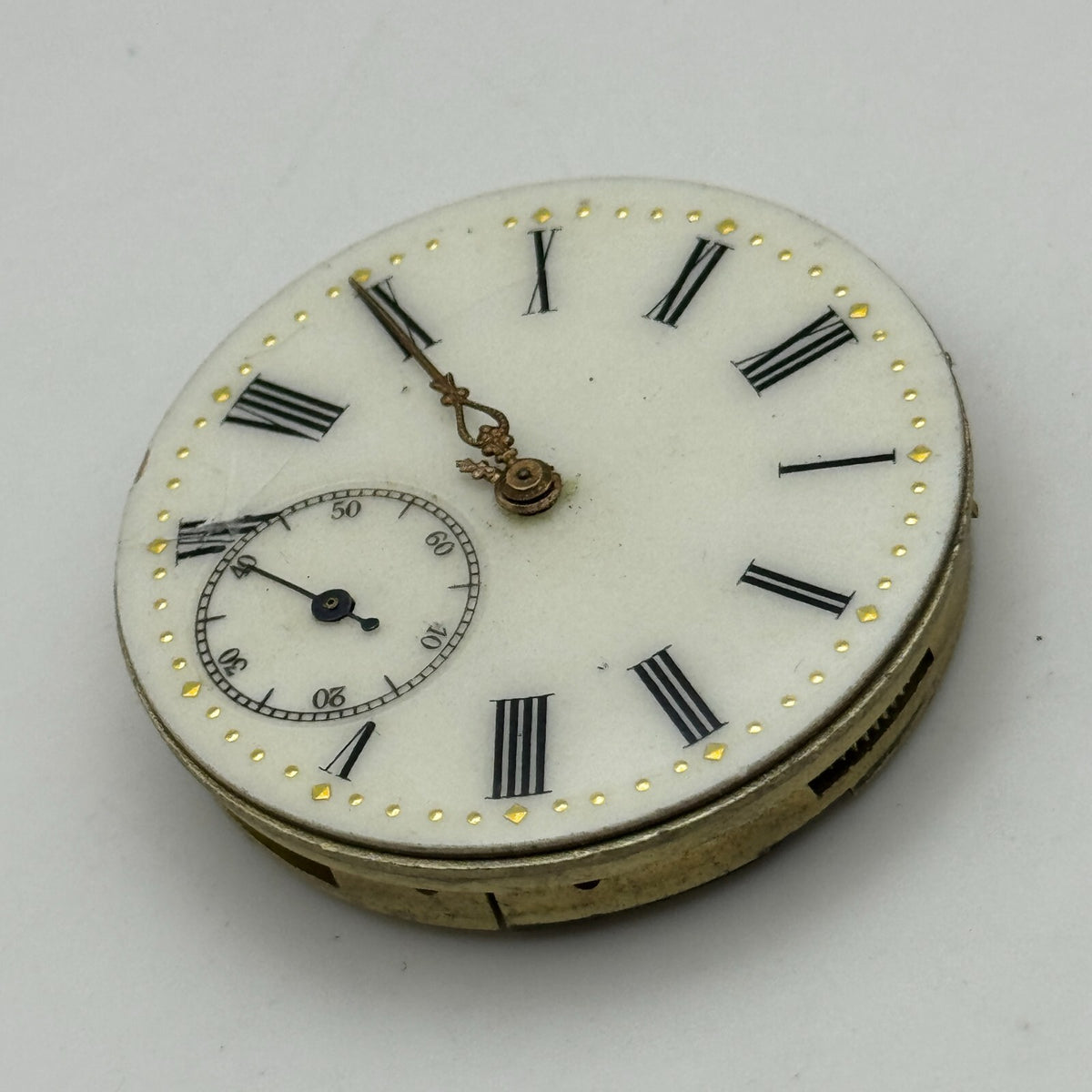 Open Face Cyrus GT Antique Pocket Watch Movement - For Parts / Repair - 40.9mm