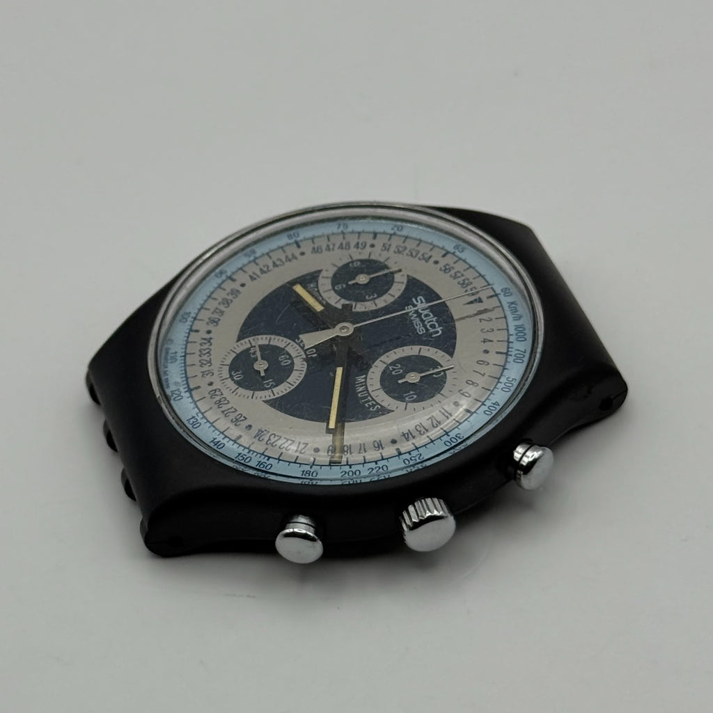 Vintage Swatch Chrono Watch SCN102 Silver Star 1990 ETA Quartz Swiss 39mm Parts 