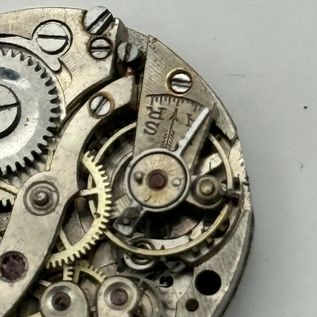 Unidentified SF Watch Movement Swiss Manual Wind Vintage Parts Repair 23.3mm