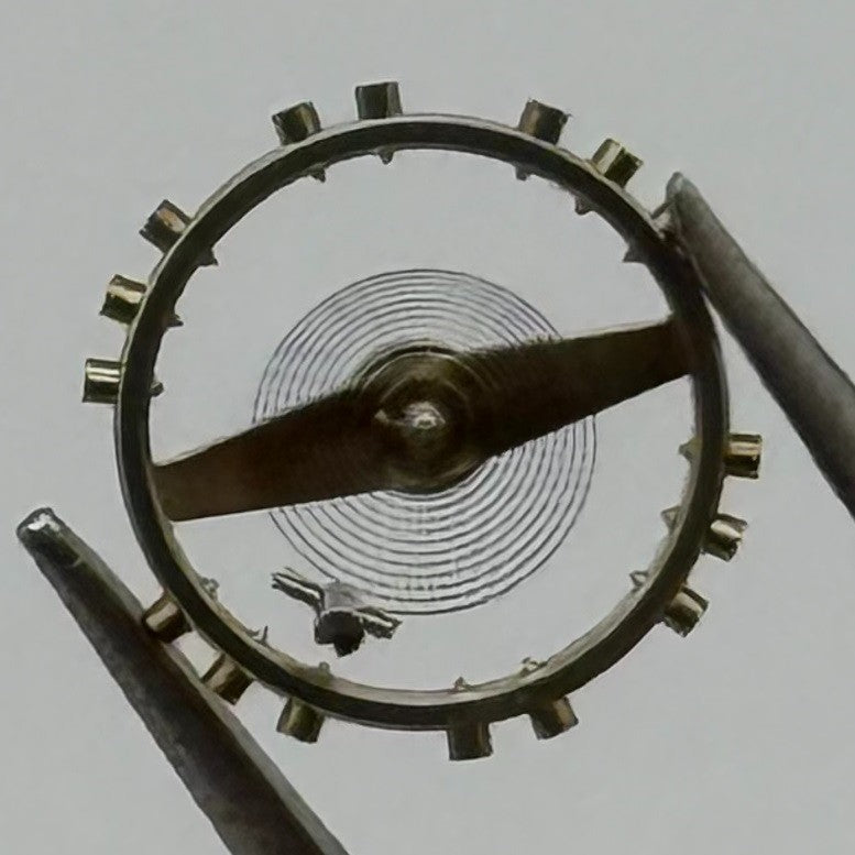 Kurtz 570 Balance Wheel Complete And Spring 5¼’’’ Watch Movement Parts NOS