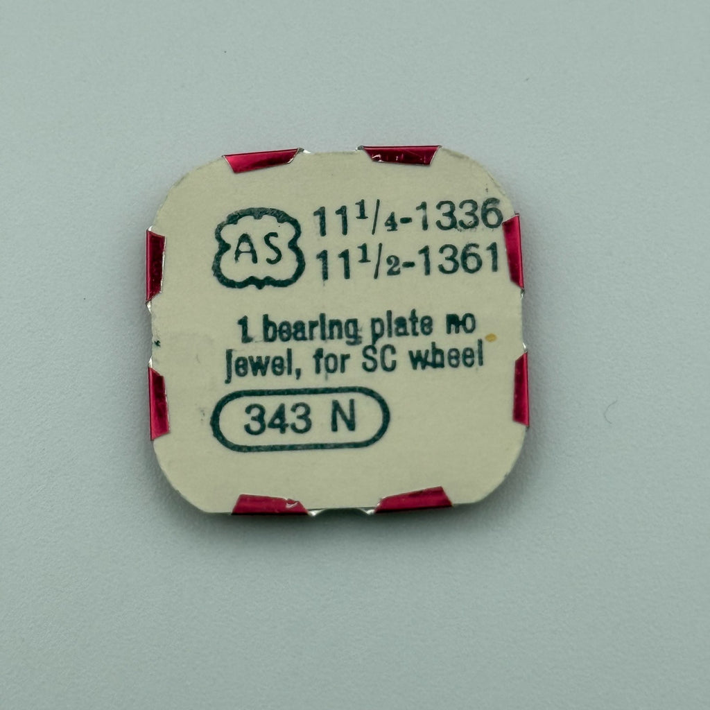 AS 1336/1361 Bearing Plate - 11 1/4-11 1/2 - 343 N - New Old Stock - Watch Parts