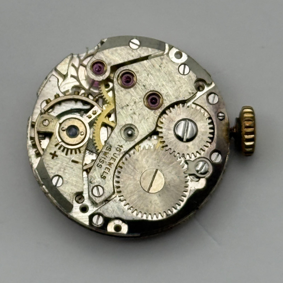 Technos Watch Movement 15 Jewels Swiss Manual Wind Vintage Parts Repair 19.6mm