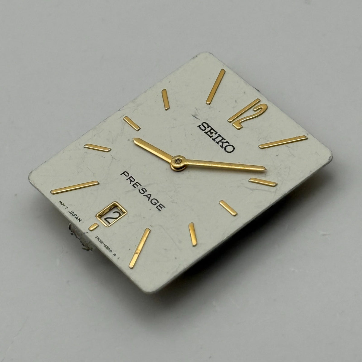Seiko 7N39-6B68 Watch Dial Presage Rectangular White Spare Parts Repair 21.9mm