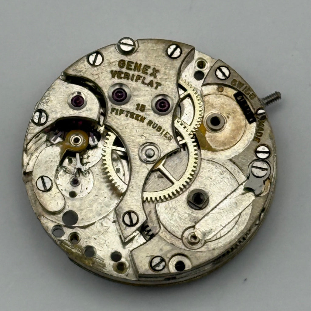 Rolex Genex Veriflat 15 Rubies Watch Movement - For Parts / Repair - 23.6mm