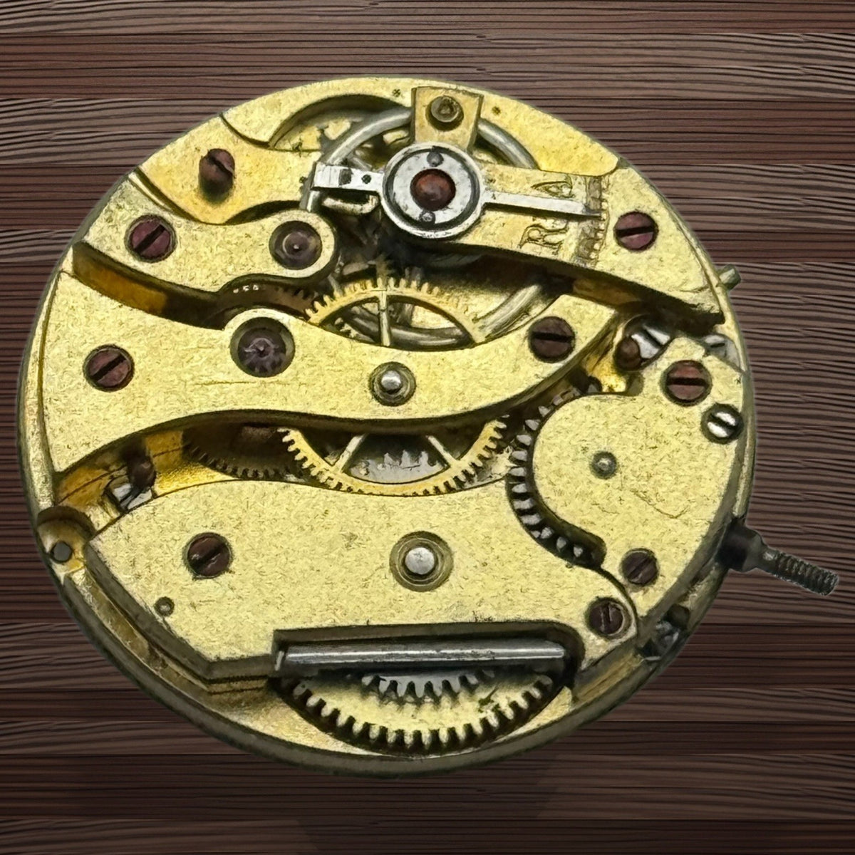 Pistol Style Watch Movement - 24 Hour Dial - For Parts / Repair - 24.1mm