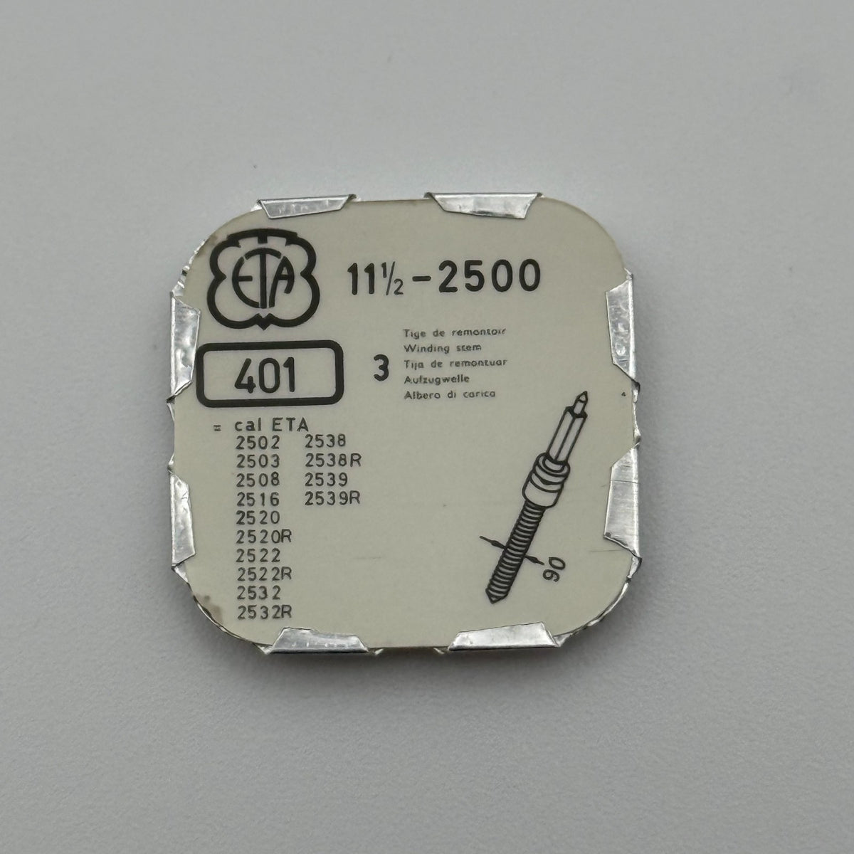 ETA 2500 Winding Stem Pack Of 3 - 11 1/2 - 401 - New Old Stock - Watch Parts