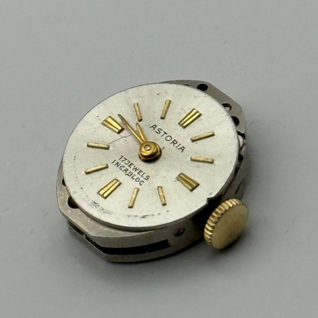 PUW 1075 Watch Movement Running Astoria 17 Jewels Swiss Manual Wind Parts 12.9mm