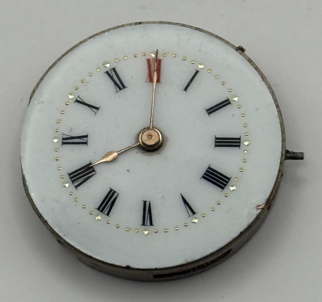 GRB & Co Trench Watch Movement - Roman Numerals - For Parts / Repair - 24.8mm