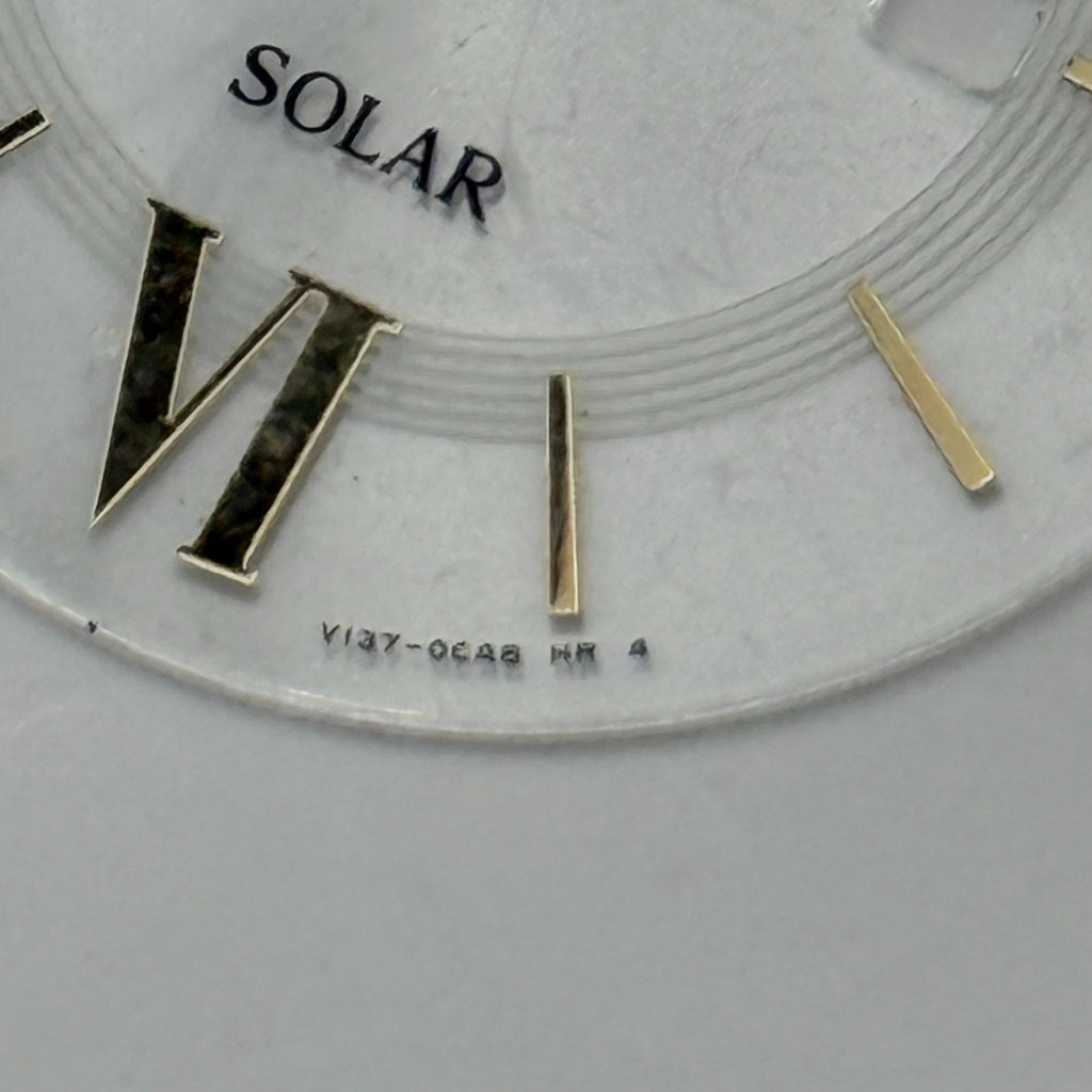 Seiko V137-0CA8 Watch Dial Solar Silver Tone Japan Spare Parts Repair 27.3mm
