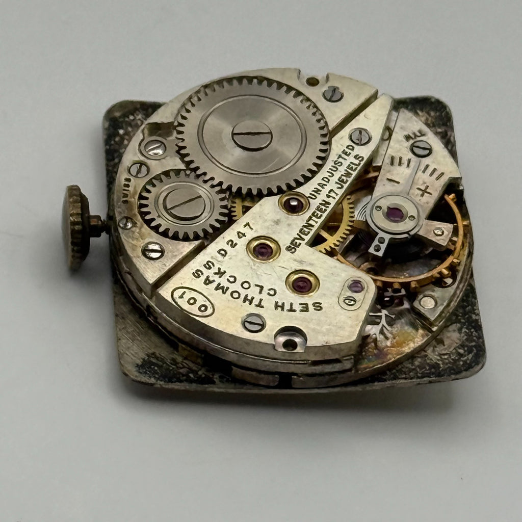 Seth Thomas 001 Watch Movement D247 Running RARE Manual Wind Parts 23.6mm