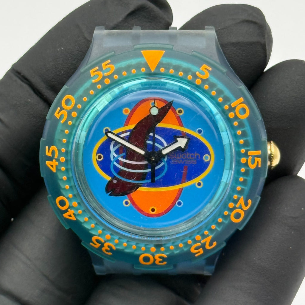 Vintage Swatch Scuba 200 Watch SDN115 Underpressure 1994 ETA Quartz 40mm Parts 