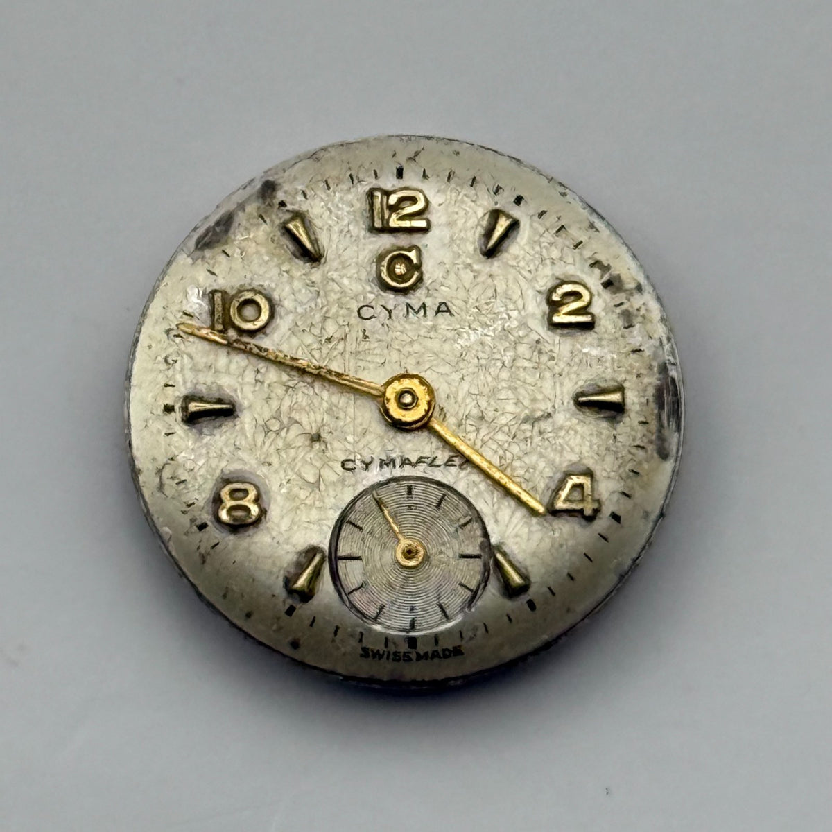 Cyma R.424 Watch Movement Tavannes 17 Jewels Swiss Manual Wind Parts 19.7mm