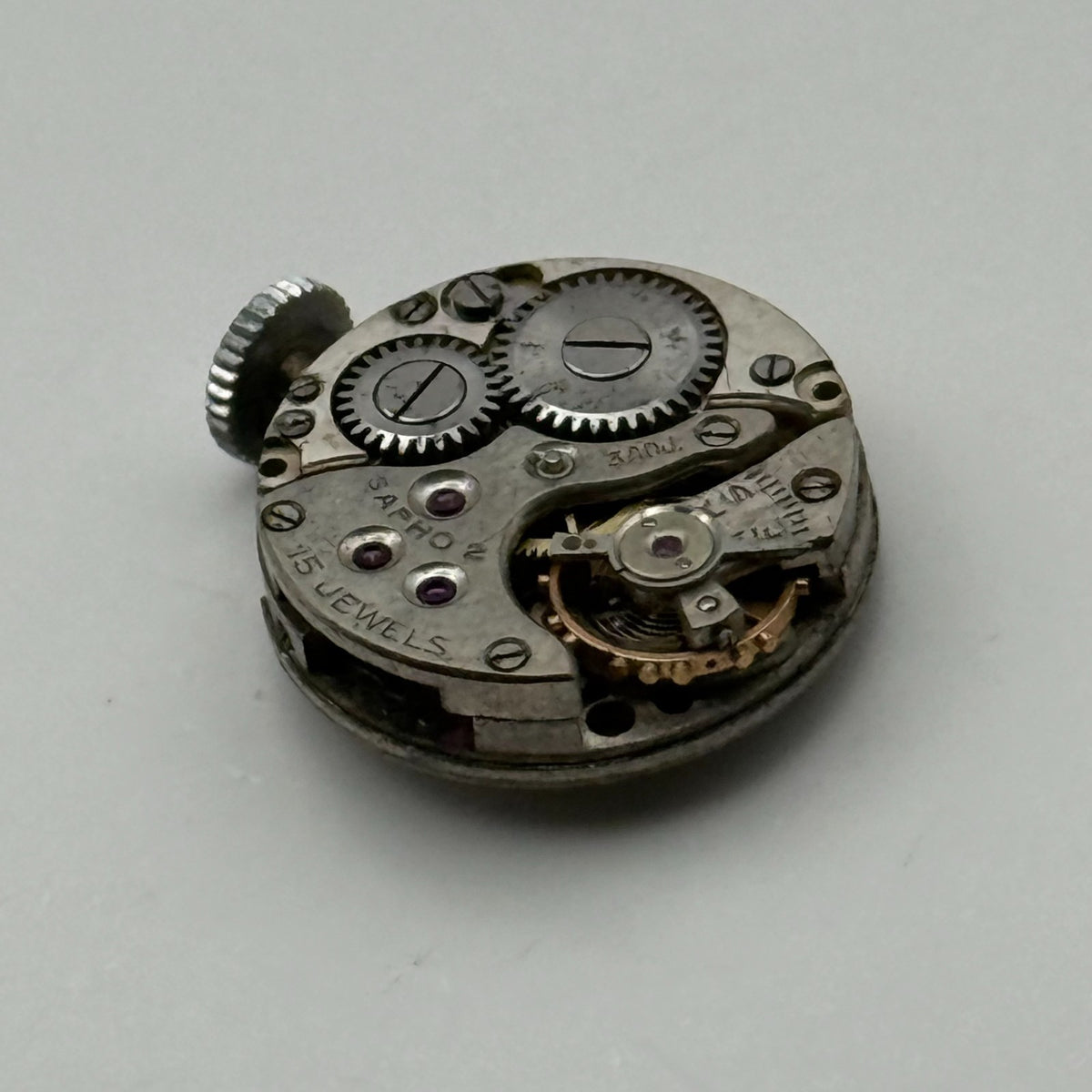 Sapho 2 Watch Movement - 15 Jewels 3 ADJ. - For Parts / Repair - 15.1mm
