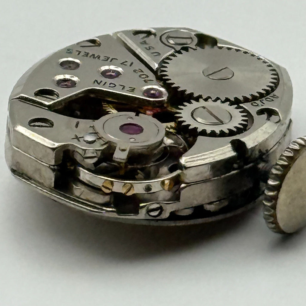 Elgin 702 Watch Movement 17 Jewels American Manual Wind Parts Repair 13.2mm