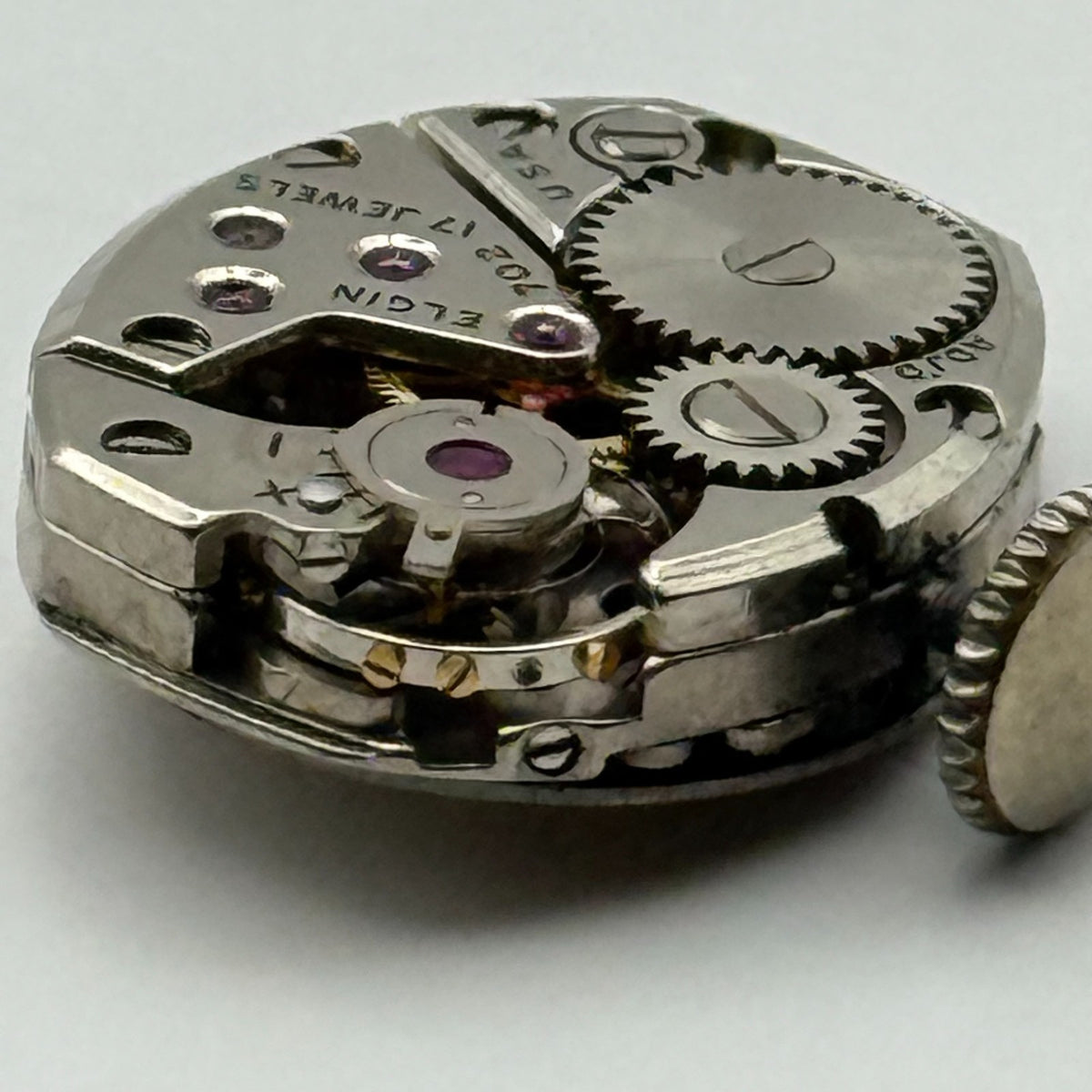 Elgin 702 Watch Movement 17 Jewels American Manual Wind Parts Repair 13.2mm