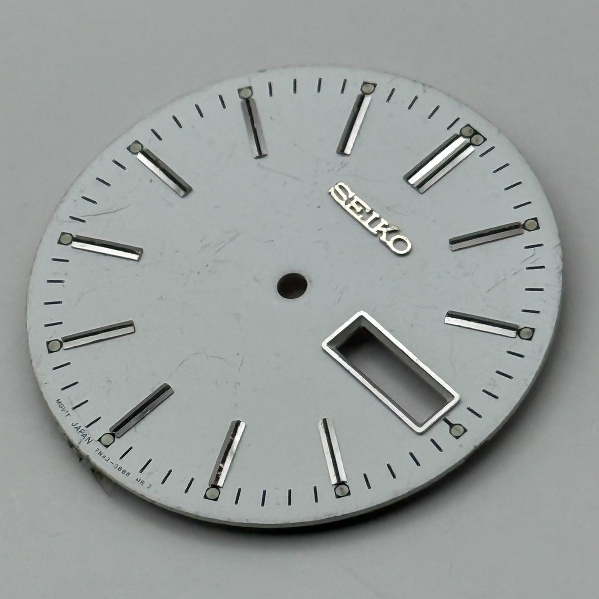 Seiko 7N43-0B68 Watch Dial White Japan Vintage Spare Parts Repair 29.4mm