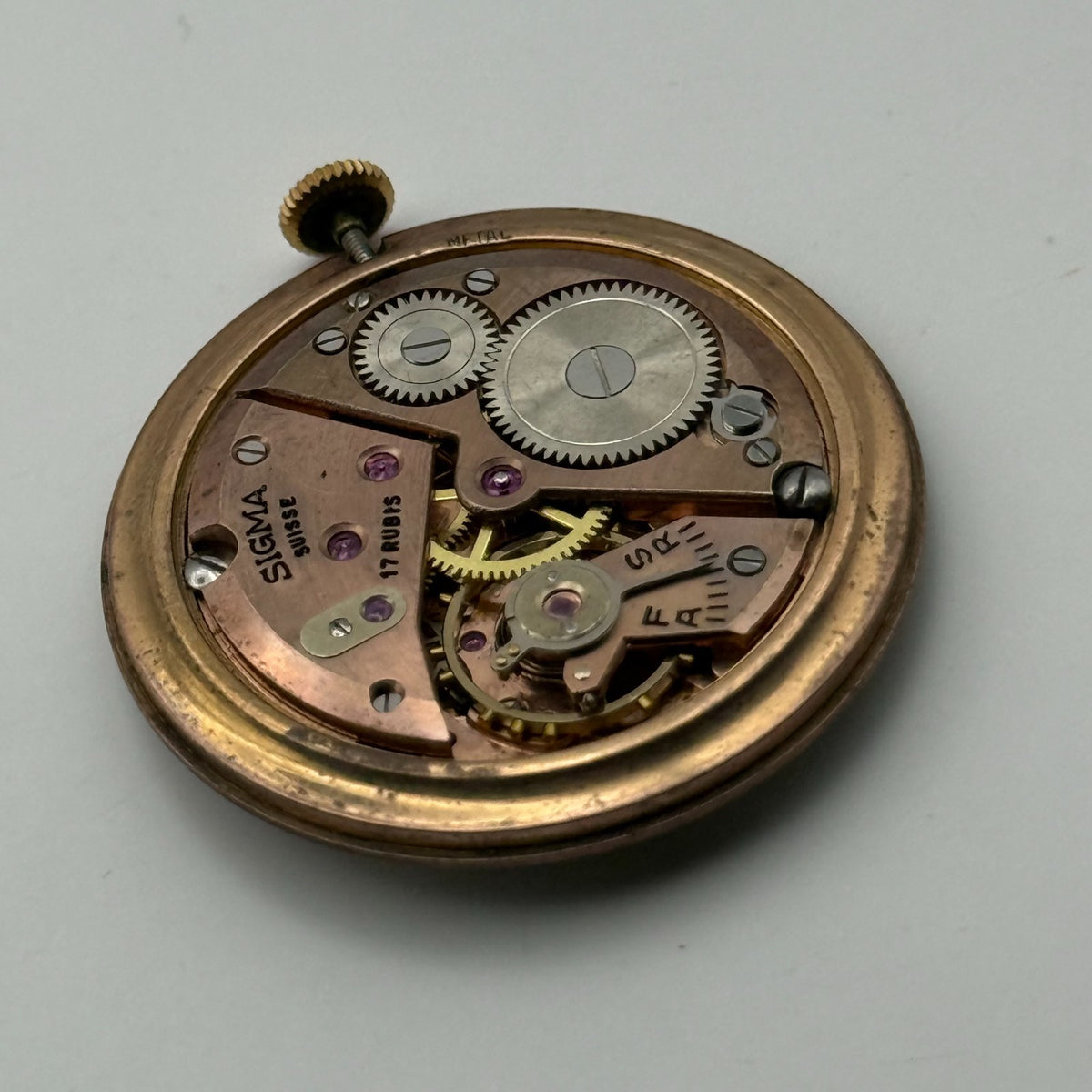 FEF 310 Watch Movement Sigma 17 Rubis Swiss Manual Wind Parts Repair 25.9mm