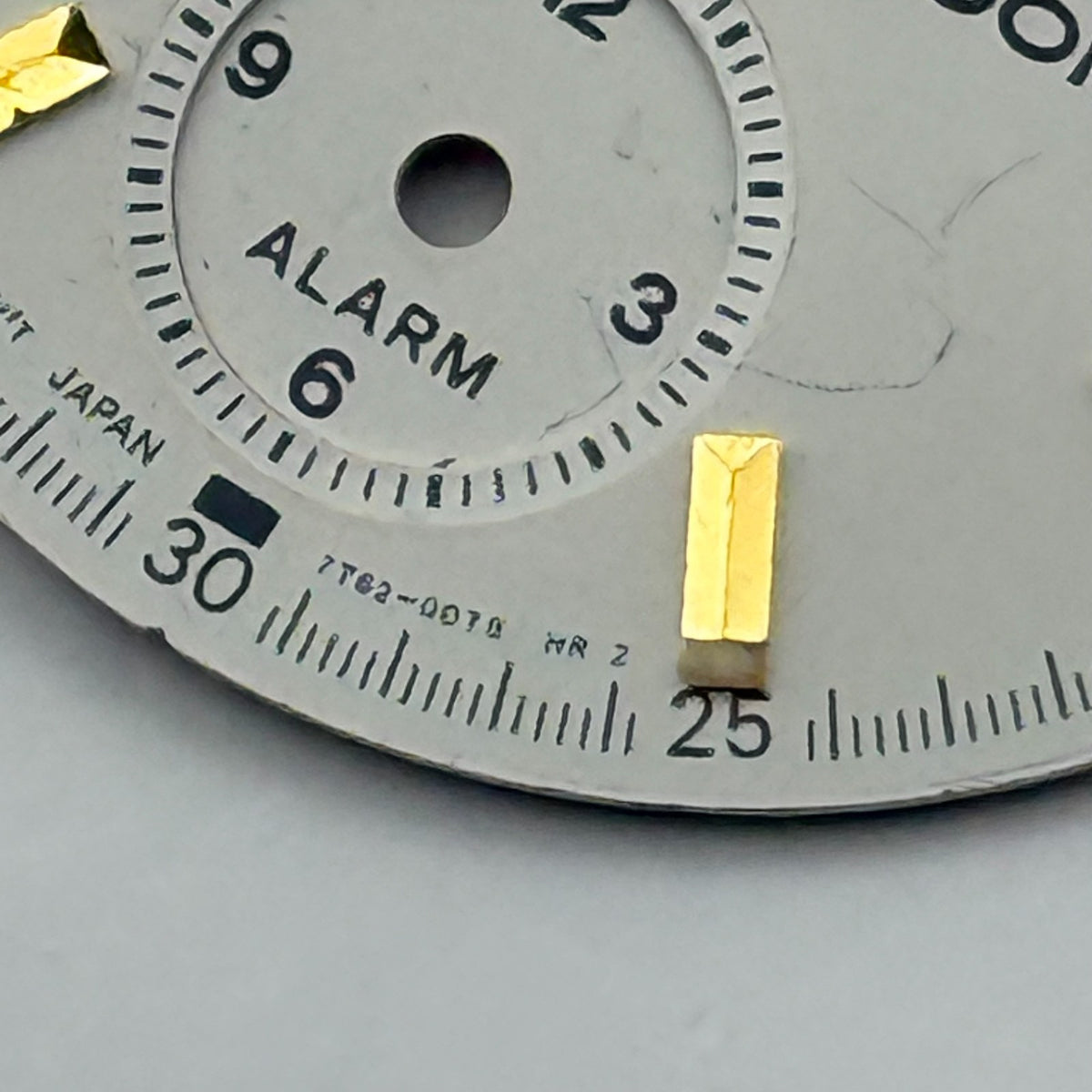 Seiko 7T62-0070 Watch Dial Chronograph 100M Silver Spare Parts Repair 27.4mm