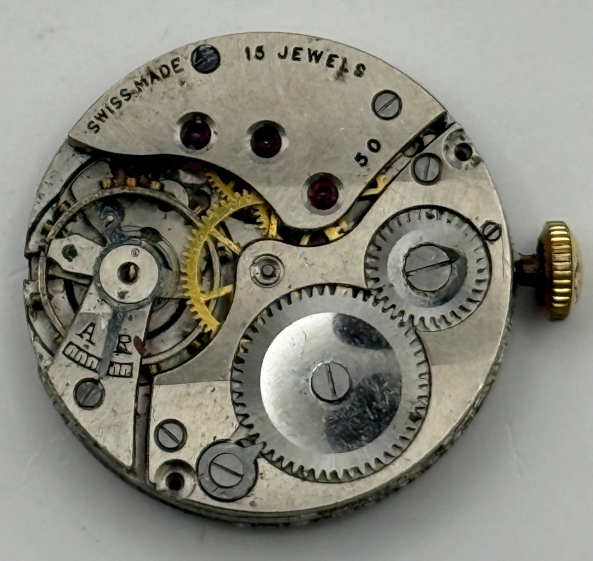 Revue 50 Watch Movement - Limit III - Running - For Parts / Repair - 22mm