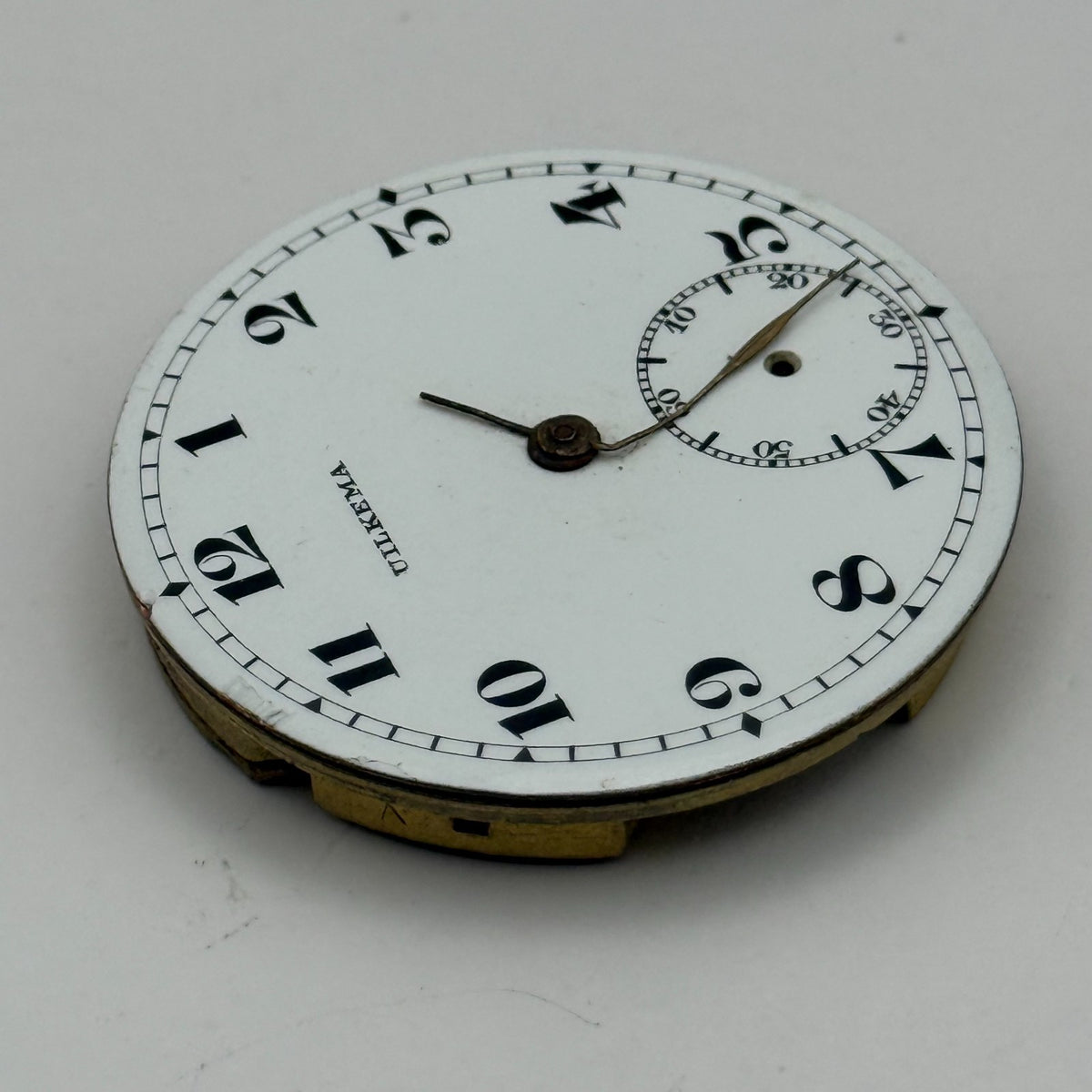 Uilkema Pocket Watch Movement Open Face Sub Seconds Vintage Parts Repair 38.9mm