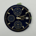 Seiko 7Y62-0CAS Watch Dial Chronograph Alarm 50M Blue Spare Parts Repair 29.9mm