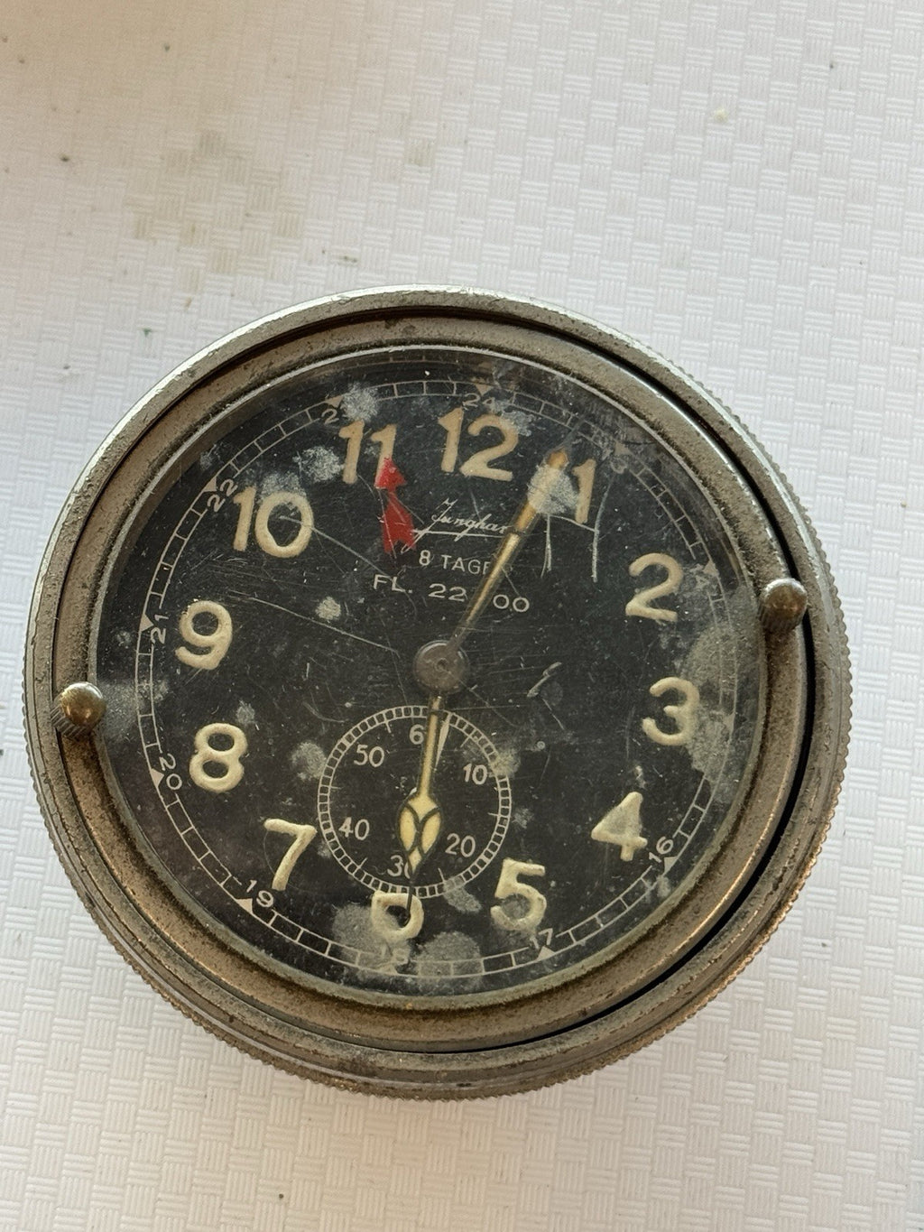 WW2 Junghans Luftwaffe Cockpit Clock 8 Tage FL 22600 German Aircraft Very Rare