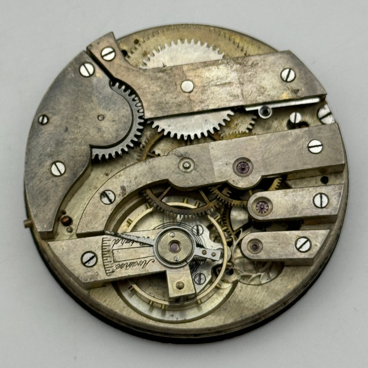 Unidentified Open Face Swiss Balance Ok Pocket Watch Movement Parts 42.5mm