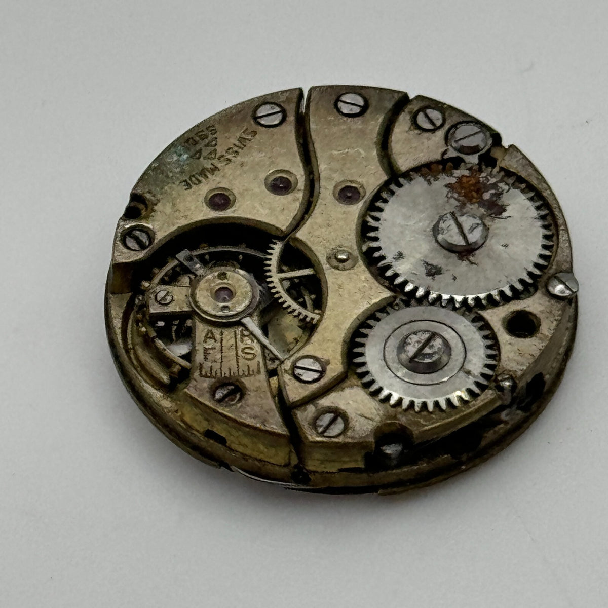 Stauffer S S & Co Watch Movement Manual Wind Swiss Vintage Parts Repair 22.6mm 