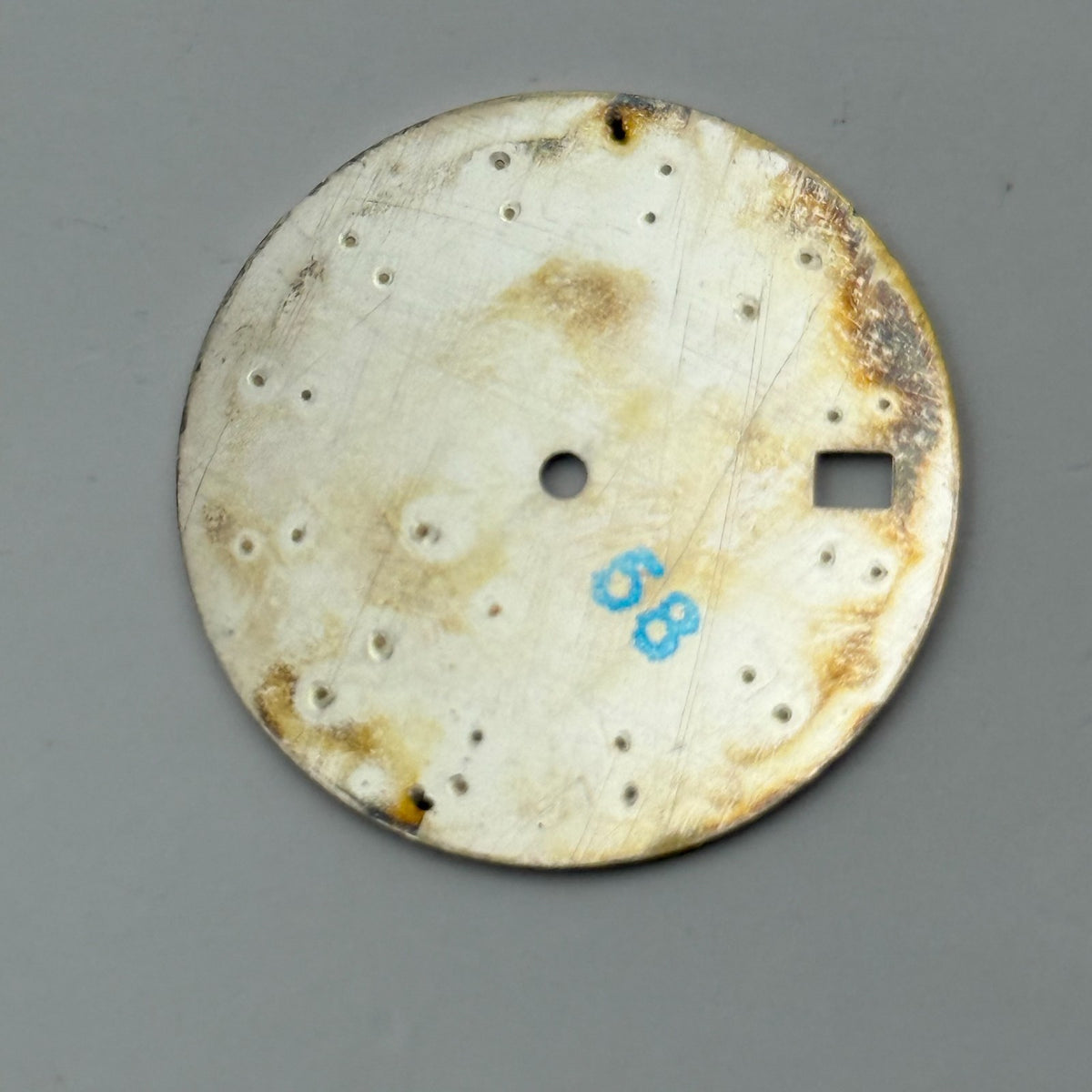 Seiko 5M62-09D8 Watch Dial Kinetic 100M Silver Tone Spare Parts Repair 27.4mm